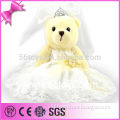 Elegance Valentine gift plush bride bear with snow white wedding dress